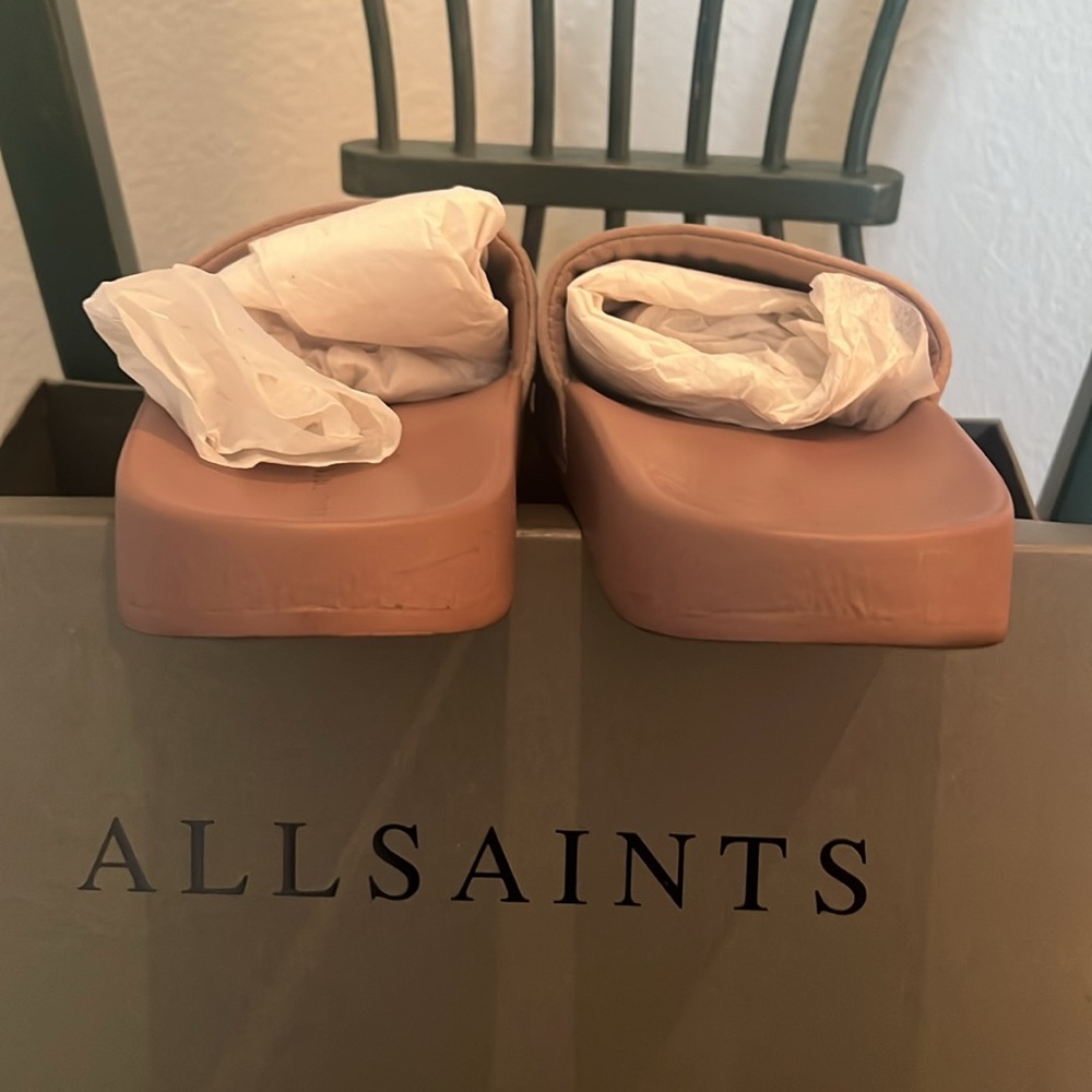 ALL SAINTS Sz 8 Women's Pink Slide Sandals, gently used. With original box. - Picture 7 of 10